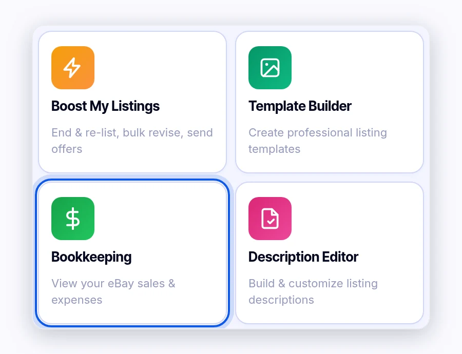 Bookkeeping card in the DropFlowLister popup
