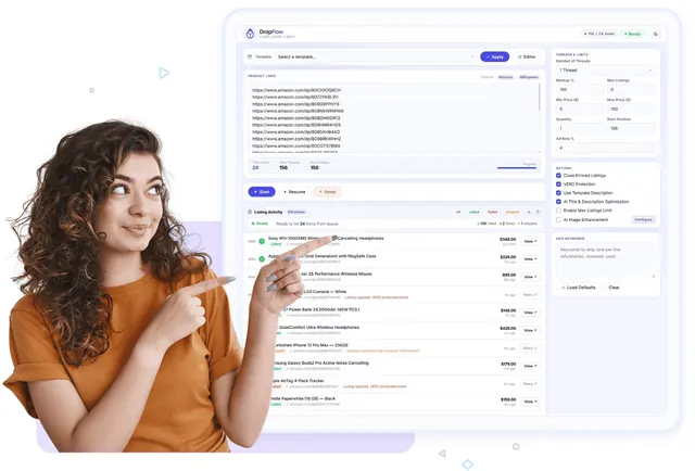 Flow Lister bulk import screen loading supplier product links