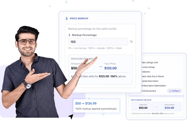 Flow Lister markup settings calculating a selling price